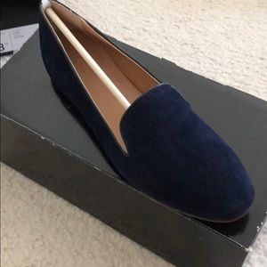J Crew Factory Addie Suede Loafers 8.5 Navy